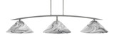 Kurve 3 Light Large Bar Island Pendant 55.75 Inch Length by Toltec - 3733-GP-2161