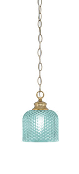 Zola 1 Light Steel Chain Hung Small Pendant by Toltec - 92-6.75-2