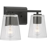Vertex 2 Light Clear Glass Vanity Light by Progress - P300458