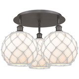 Farmhouse Rope 3 Light Flush Mount 14 Inch X 21.75 Inch by Innovations - 516-3C-G12-10R