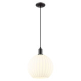 White Venetian 1 Light Cord Hung Mini Pendant 14.33 Inch by Innovations - 716-1P-G1217-12