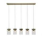 Nouvelle 5 Light Mini Linear Pendant by Toltec - 3215-4-8-36