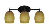 Capri 3 Light Matrix Glass Vanity Light 21.75 Inch Length by Toltec - 5913-9252175