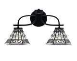 Cavella Two Light Art Glass Vanity Light 9.75 Inch Tall by Toltec - 3912-MB-9405