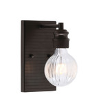 Edge 1 Light Gray Matrix Glass Wall Sconce by Toltec - 1161-4-9-