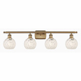 White Mouchette 4 Light Vanity Light 36 Inch Wide by Innovations - 516-4W-G1216-6