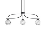 Cavella 3 Light Steel Island Pendant 38.25 Inch Length by Toltec - 3936-MB-4100