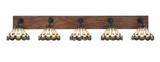 Oxbridge 5 Light Vanity Light 48 Inch Length by Toltec - 1775-MBWG-9395