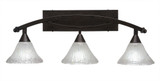 Bow 3 Light Crystal Glass Vanity Light 29 Inch Length by Toltec - 173-10-11-29
