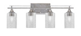 Uptowne 4 Light Steel Vanity Light 26.25 Inch Length by Toltec - 134-AS-3001