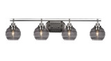 Odyssey 4 Light Ribbed Glass Vanity Light 39.25 Inch Length by Toltec - 2614-BN-5110
