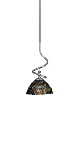 Capri 1 Light Art Glass Small Stem Hung Pendant 14.5 Inch Tall by Toltec - 901-BN-9955
