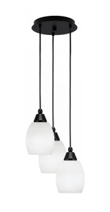 Array 3 Light Steel Small Pendant 10.75 Inch Wide by Toltec - 1818-MB-10.75-9.5