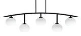 Kurve Steel 5 Light Bar Island Pendant 51.25 Inch Length by Toltec - 3745-MB-202