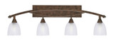 Bow 4 Light Ribbed Glass Vanity Light 37.25 Inch Length by Toltec - 174-12-50