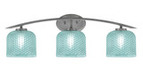 Kurve 3 Light Textured Glass Vanity Light 9.25 Inch Tall by Toltec - 3723-GP-4612
