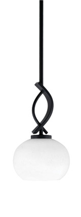 Cavella 1 Light Steel Small Pendant 12 Inch Tall by Toltec - 3901-MB-202