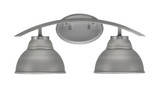 Kurve 2 Light Down Bell Glass Vanity Light 18.25 Inch Length by Toltec - 3722-GP-302