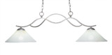 Revo 2 Light Steel Medium Linear Island Pendant 42 Inch Length by Toltec - 342-12-13-42