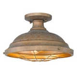 Bartlett 2 Light 14 Inch Wide Semi Flush Mount by Golden - 7312-SF