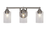 Paramount 3 Light Steel Vanity Light 20.75 Inch Length by Toltec - 3423-BN-300