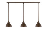 Any 3 Light Steel Linear Pendant 39.25 Inch Length by Toltec - 36-7-7-3925