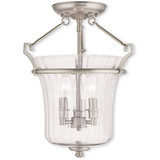 Cortland 3 Light 13 Inch Wide Semi Flush Mount by Livex - 50923