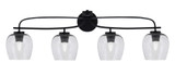 Cavella 4 Light Steel Vanity Light 37.75 Inch Length by Toltec - 3914-MB-4811
