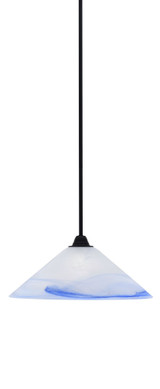 Paramount 1 Light Steel Stem Hung Large Pendant by Toltec - 3401-MB-415