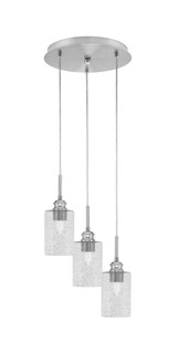 Array 3 Light Steel Medium Pendant 12.5 Inch Tall by Toltec - 1818-BN-11