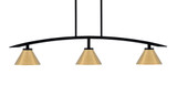 Kurve 3 Light Island Pendant 8 Inch Tall by Toltec - 3736-MB-421