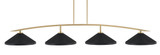 Kurve 4 Light Bar Island Pendant 73.5 Inch Wide by Toltec - 3734-GP-424-GP