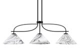 Cavella 3 Light Steel Medium Island Pendant 45.25 Inch Length by Toltec - 3936-GP-2129