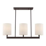Hayworth 3 Light Linear Chandelier with Fabric Shades by Livex 42404 - 42404