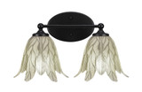 Capri 2 Light Leaf Glass Vanity Light 15.75 Inch Length by Toltec - 5912-9251575