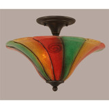 2 Light 12.75 Inch Tall Semi Flush Mount by Toltec - 121-161175