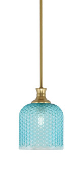 Zola 1 Light Stem Hung Small Pendant 9.75 Inch Tall by Toltec - 76-9.75