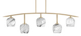 Kurve 5 Light Steel Bar Island Pendant 14.25 Inch Tall by Toltec - 3745-NAB-4810
