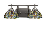 Odyssey 2 Light Art Glass Vanity Light 18 Inch Length by Toltec - 2612-BN-9905