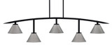 Kurve 5 Light Bar Island Pendant 12.25 Inch Tall by Toltec - 3745-MB-421-CH