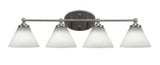 Capri 4 Light Steel Vanity Light 32 Inch Wide by Toltec - 5914-32825