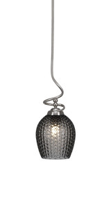 Capri 1 Light Steel Small Stem Pendant 18.75 Inch Tall by Toltec - 900-751875