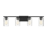 4 Light Cylinder Down Mid Century Vanity Light 32 Inch Wide by Meridian - M80039
