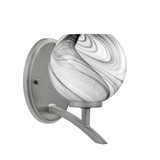 Kurve 1 Light Globe Glass Wall Sconce 7.75 Inch Tall by Toltec - 3721-41