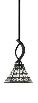Cavella 1 Light Art Glass Small Pendant 11 Inch Tall by Toltec - 3901-MB-9105