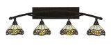 Bow 4 Light Art Glass Vanity Light 40.25 Inch Length by Toltec - 174--1125-4025