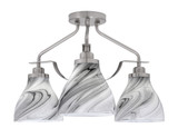 Odyssey 3 Light 16.75 Inch Wide Steel Semi Flush Mount by Toltec - 2607-MB-4760