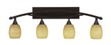 Bow 4 Light Vanity Light 36.5 Inch Length by Toltec - 174-85-135-365