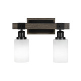 Tacoma 2 Light Matrix Glass Vanity Light 15 Inch Length by Toltec - 1842--1175-15