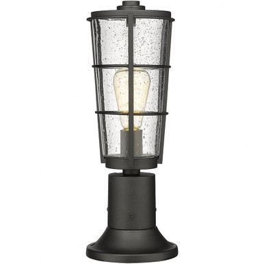 Helix 1 Light Outdoor Pier Mounted Fixture 18 x 6 In by Z-Lite - 591PHM-553PM-BK